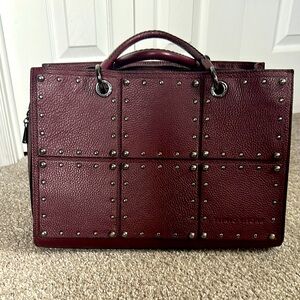 Plinio Visiona Burgundy Leather Tote/Work Bag